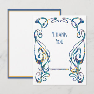 Art Nouveau Border Thank You Card