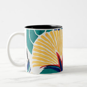  Art Nouveau botanical design  Two-Tone Coffee Mug
