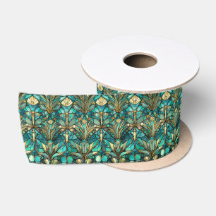 Art Nouveau Botanical Floral Satin Ribbon