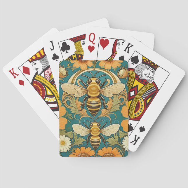Art Nouveau Bumble Bee Playing Cards (Back)