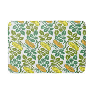 Art Nouveau Buttercup floral wallpaper damask Bath Mat