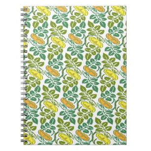 Art Nouveau Buttercup floral wallpaper damask Notebook