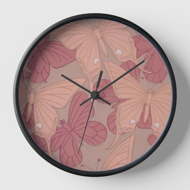Art Nouveau Butterfly  Clock (Front)