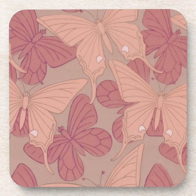 Art Nouveau Butterfly  Coaster (Front)