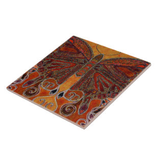 Art Nouveau Butterfly (painting) Ceramic Tile