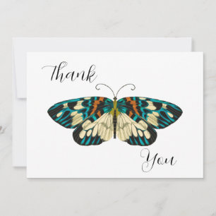 Art nouveau butterfly thank you card