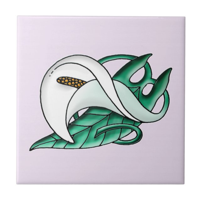 Art Nouveau calla lily Ceramic Tile (Front)