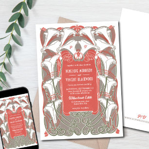 Art Nouveau Calla Lily Elegance Invitation