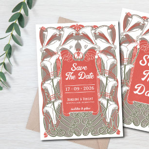 Art Nouveau Calla Lily Elegance Save the Date Invitation