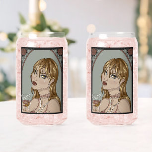 Art nouveau can glass