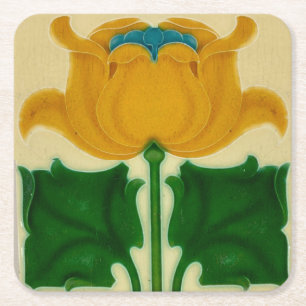art nouveau cardboard coaster