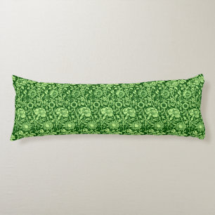 Art Nouveau Carnation Damask, Forest Green Body Cushion
