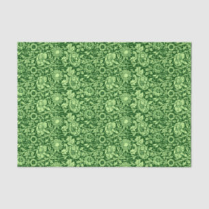 Art Nouveau Carnation Damask, Forest Green Tissue Paper