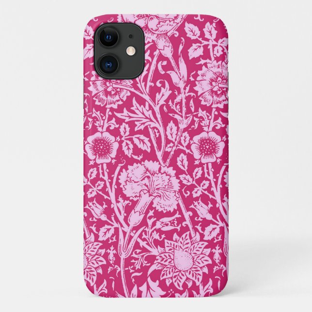 Art Nouveau Carnation Damask, Fuchsia Pink Case-Mate iPhone Case (Back)