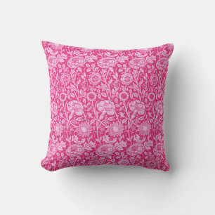 Art Nouveau Carnation Damask, Fuchsia Pink Cushion