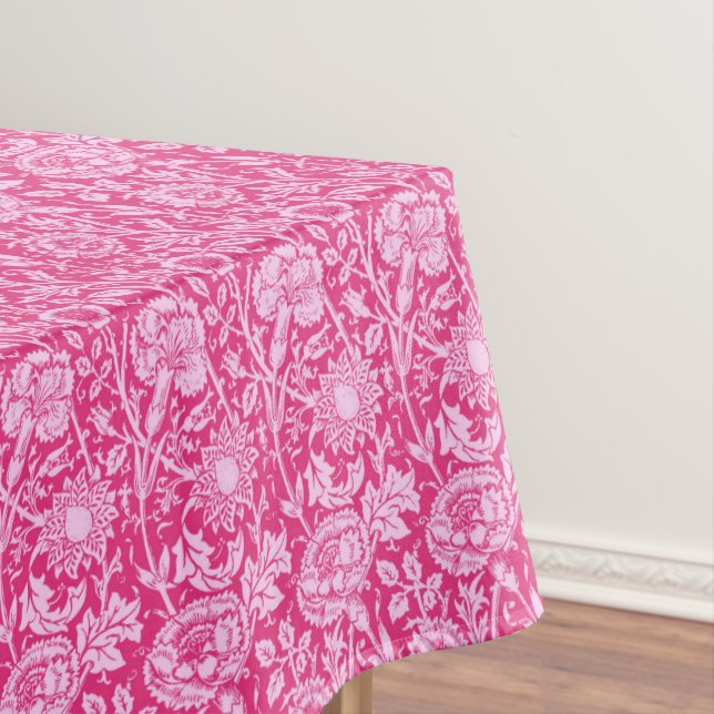 Art Nouveau Carnation Damask, Fuchsia Pink Tablecloth (In Situ)