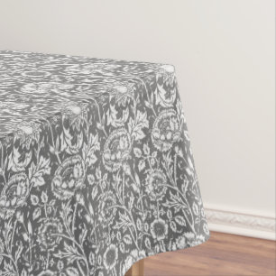 Art Nouveau Carnation Damask, Grey / Grey Tablecloth
