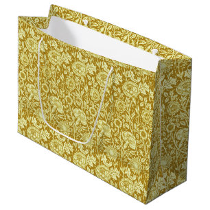 Art Nouveau Carnation Damask, Mustard and Yellow Large Gift Bag