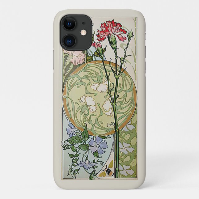 Art Nouveau Carnations Clematis Floral Flowers  Case-Mate iPhone Case (Back)