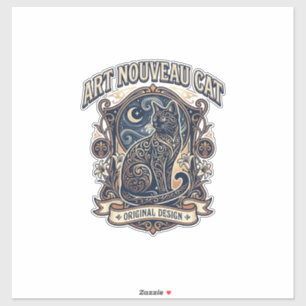 Art Nouveau Cat Cat Art Nouveau Vintage Vector Art