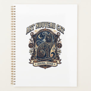Art Nouveau Cat Cat Art Nouveau Vintage Vector Art Planner