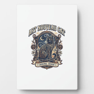 Art Nouveau Cat Cat Art Nouveau Vintage Vector Art Plaque