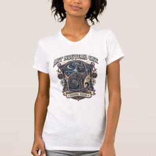 Art Nouveau Cat Cat Art Nouveau Vintage Vector Art T-Shirt