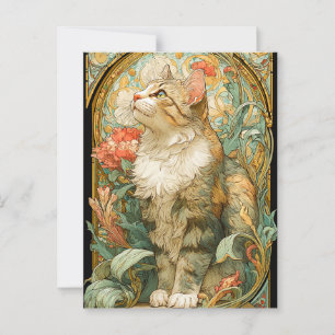 Art Nouveau Cat Postcard