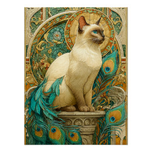 Art Nouveau Cat Poster