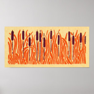 Art Nouveau Cat Tails - Print