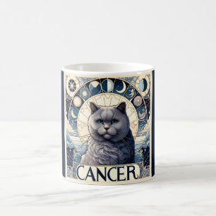 Art Nouveau Cat Zodiac Series: Cancer Coffee Mug