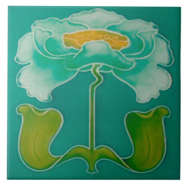 Art Nouveau ceramic firepkace Wall Tile (Front)