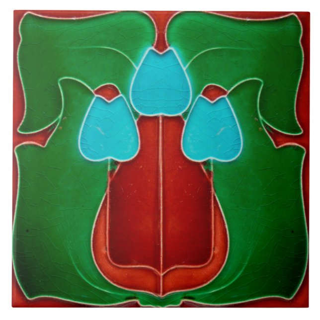 Art Nouveau Ceramic Fireplace wall Tile (Front)