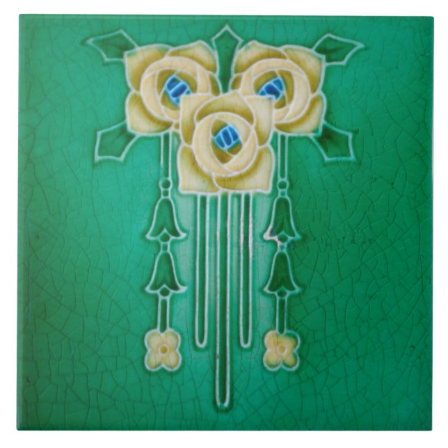 Art Nouveau Ceramic Fireplace Wall tile (Front)