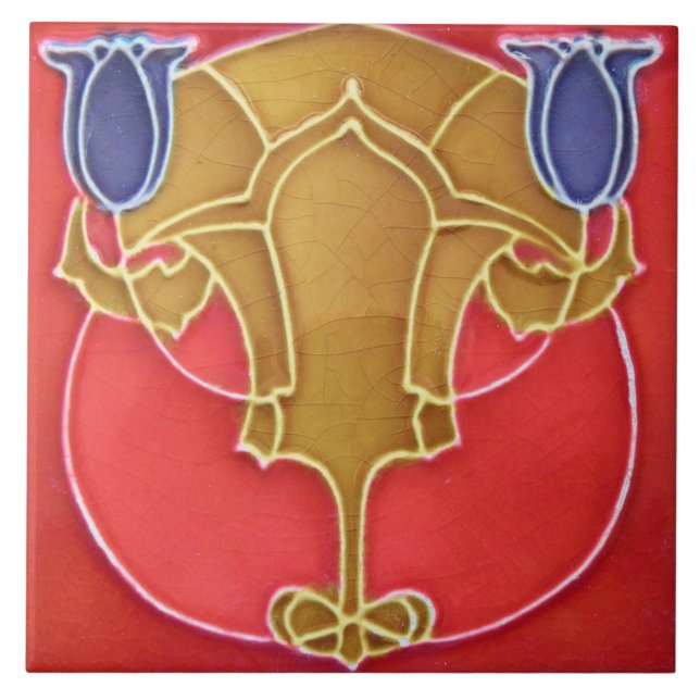 Art Nouveau Ceramic Fireplace wall Tile (Front)