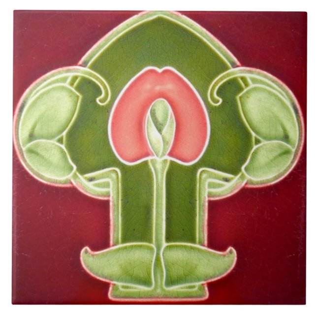 Art Nouveau Ceramic Fireplace wall Tile (Front)