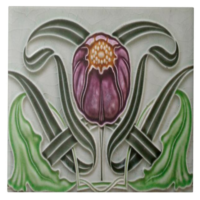 Art Nouveau Ceramic Fireplace wall Tile (Front)