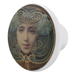 Art Nouveau Ceramic Knob