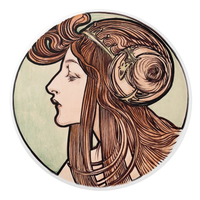 Art Nouveau Ceramic Knob (Front)