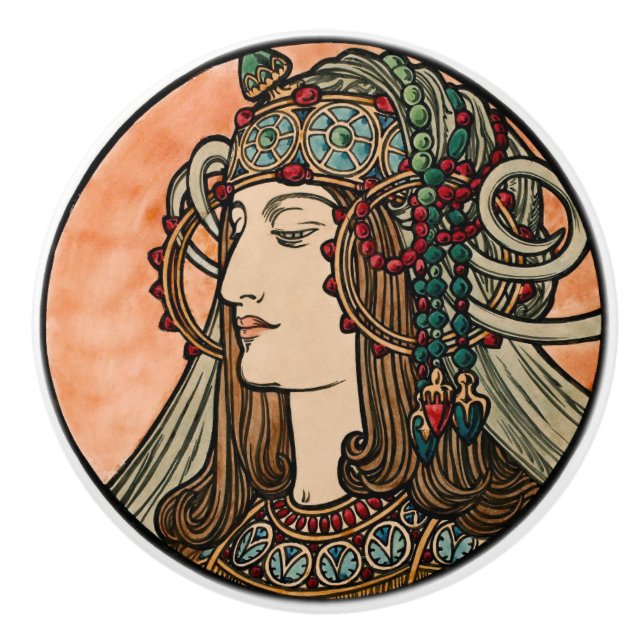 Art Nouveau Ceramic Knob (Front)