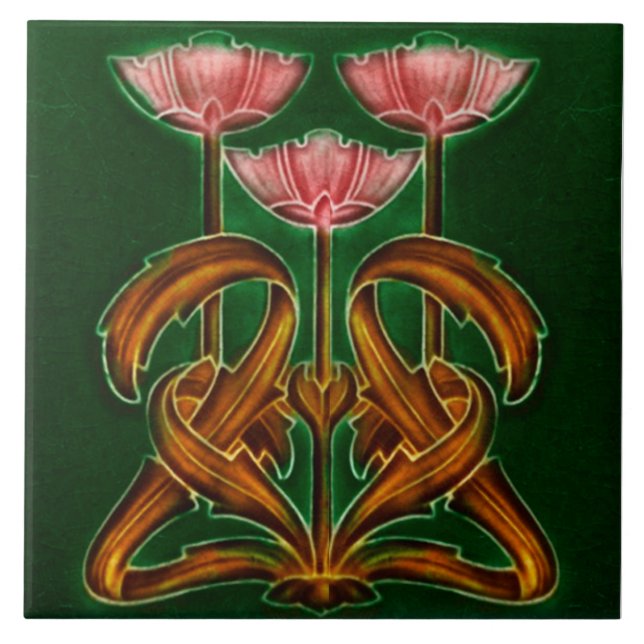 Art nouveau ceramic tile (Front)