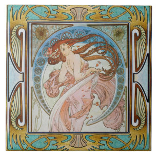 Art Nouveau Ceramic Tile Alphose mucha Design 13