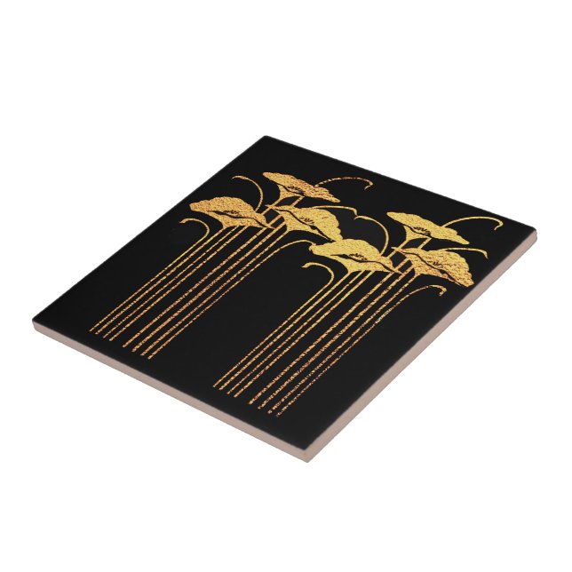 Art Nouveau Ceramic Tile. (Style 3) Tile (Side)