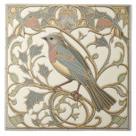 Art Nouveau Ceramic Tile with Mosaic Bird Design<br><div class="desc">This ceramic tile features a beautiful bird design in the vintage Art Nouveau style. The tile showcases intricate details, with sinuous lines and asymmetrical shapes inspired by nature. The pastel colours and delicate motifs give this tile an elegant and sophisticated look that is perfect for adding a touch of vintage...</div>