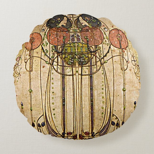 Art Nouveau Charles Mackintosh Wassail Cushions (Front)