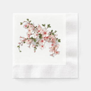 Art Nouveau Cherry Blossoms with Ivy Napkin
