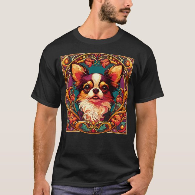 Art Nouveau Chihuahua Funny Chihuahua Design T-Shirt (Front)