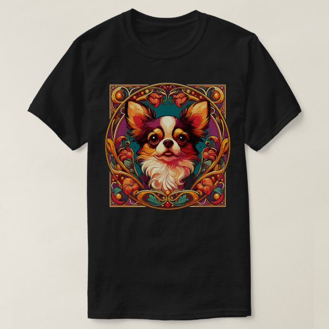 Art Nouveau Chihuahua Funny Chihuahua Design T-Shirt (Design Front)