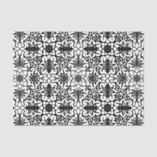 Art Nouveau Chinese Pattern - Black and White Tissue Paper
