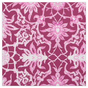 Art Nouveau Chinese Pattern - Burgundy Wine Fabric